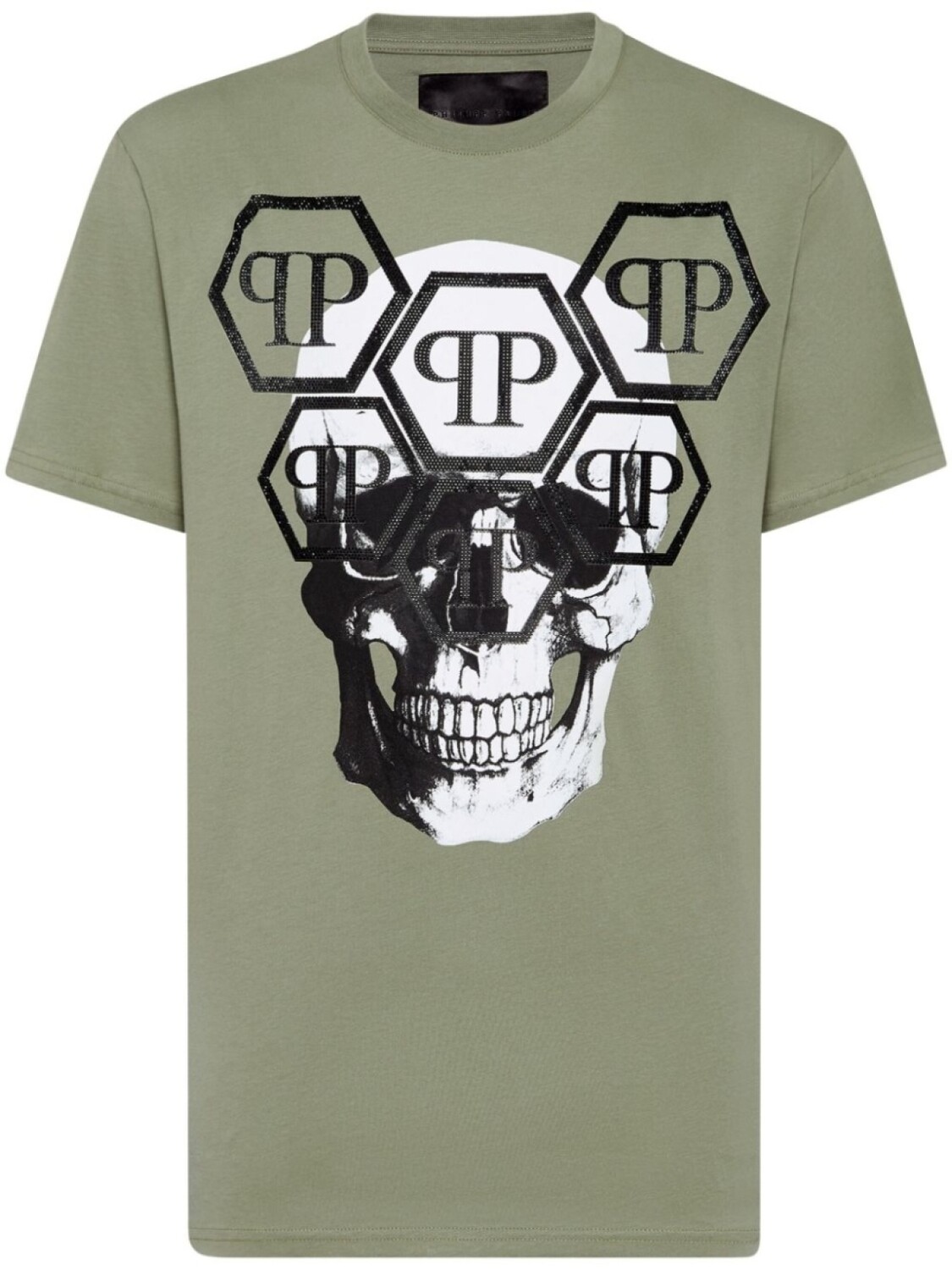 

Футболка Philipp Plein SS Stones Skull, зеленый