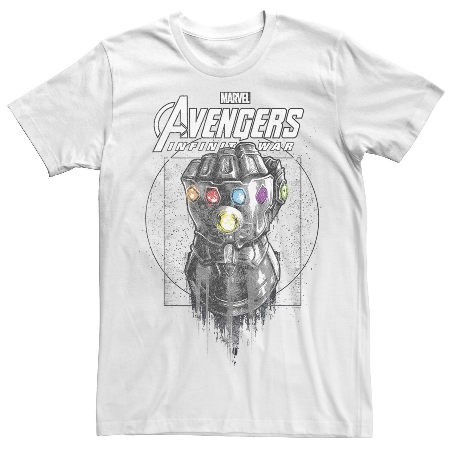 

Мужская футболка с графическим рисунком Infinity War Geo Gauntlet Marvel, белый