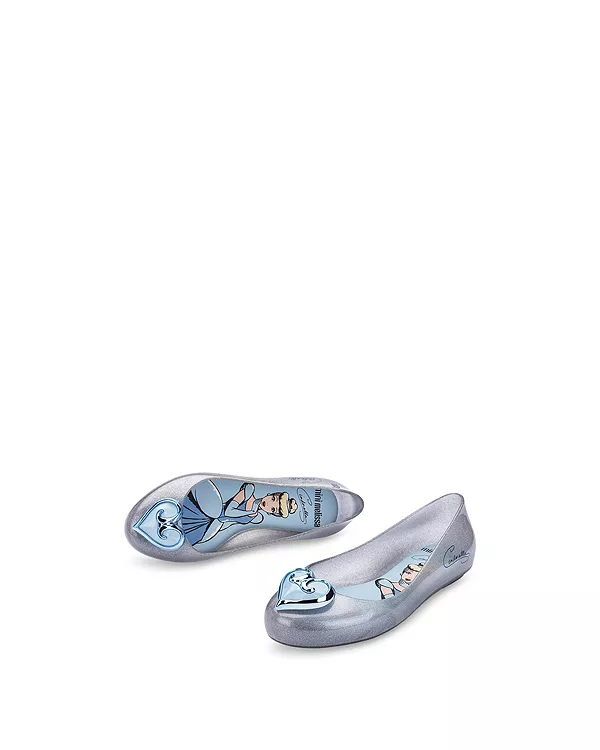 + Мини-балетки Disney Princess Sweet Love для девочек - для малышек, маленьких и больших детей Mini Melissa, серебряный — фото 4