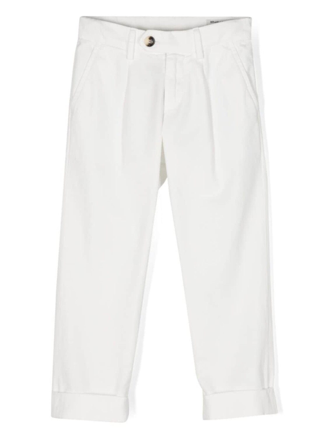 

Brunello Cucinelli Kids твиловые брюки прямого кроя, белый