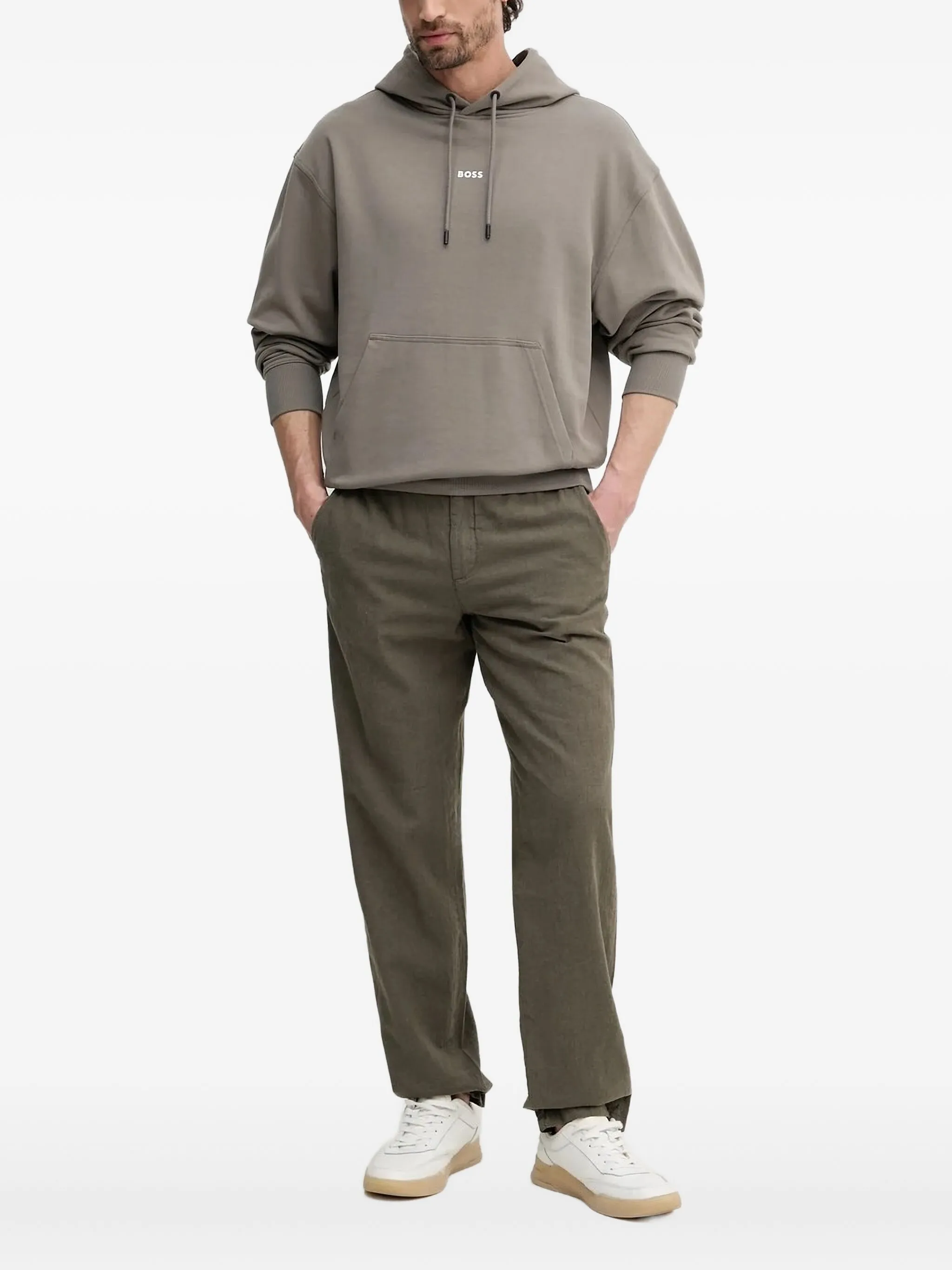 

Худи с логотипом Boss, серый