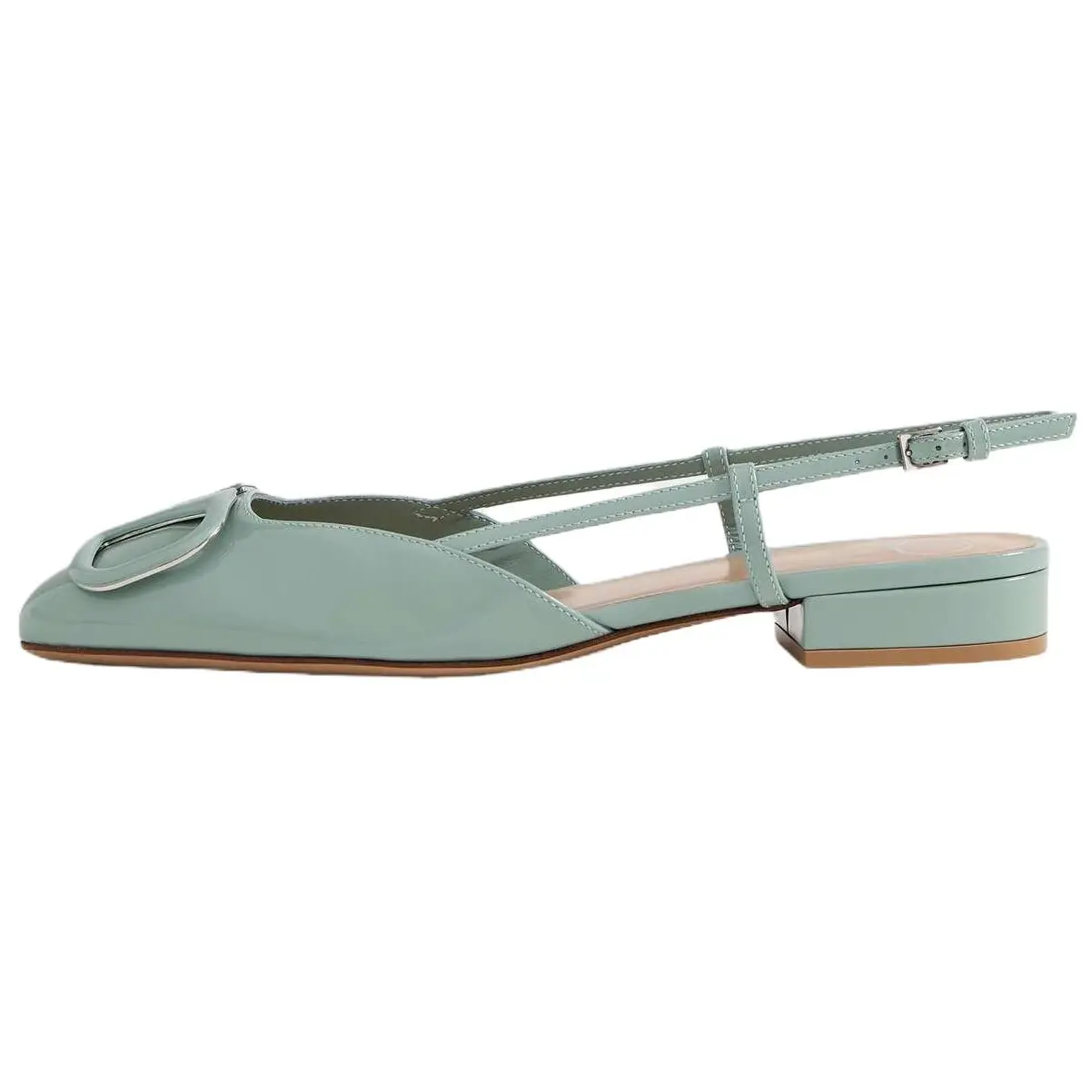 Valentino Туфли на высоком каблуке Vlogo Chunky Heel 3 см, женские, зеленые
