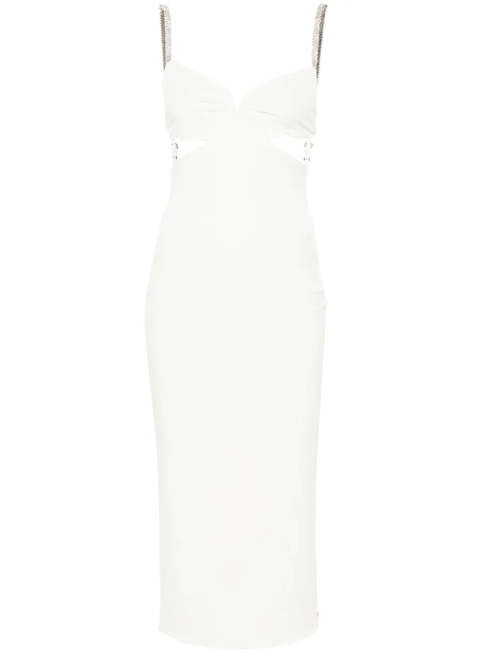 

Платье миди с вырезом и стразами Nissa, белый