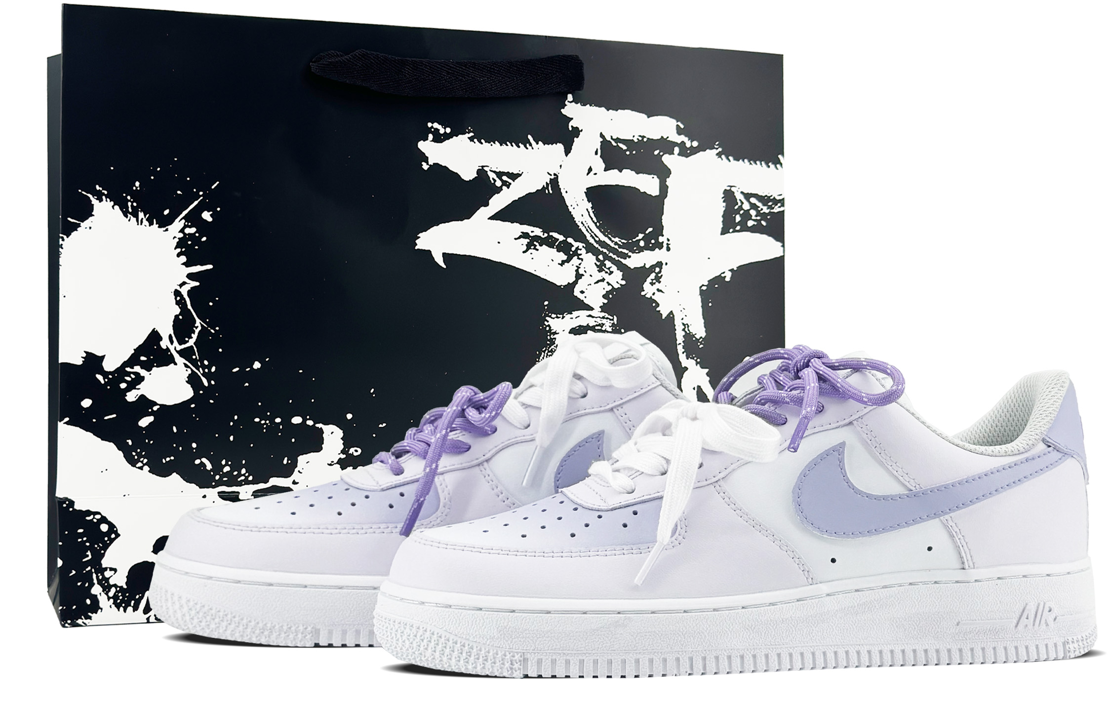 

Кроссовки Nike Air Force 1 Skateboarding Shoes Women's Low-top White, фиолетовый