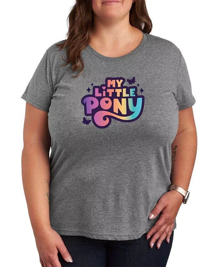

Модная футболка большого размера с рисунком My Little Pony Hybrid Apparel, серый