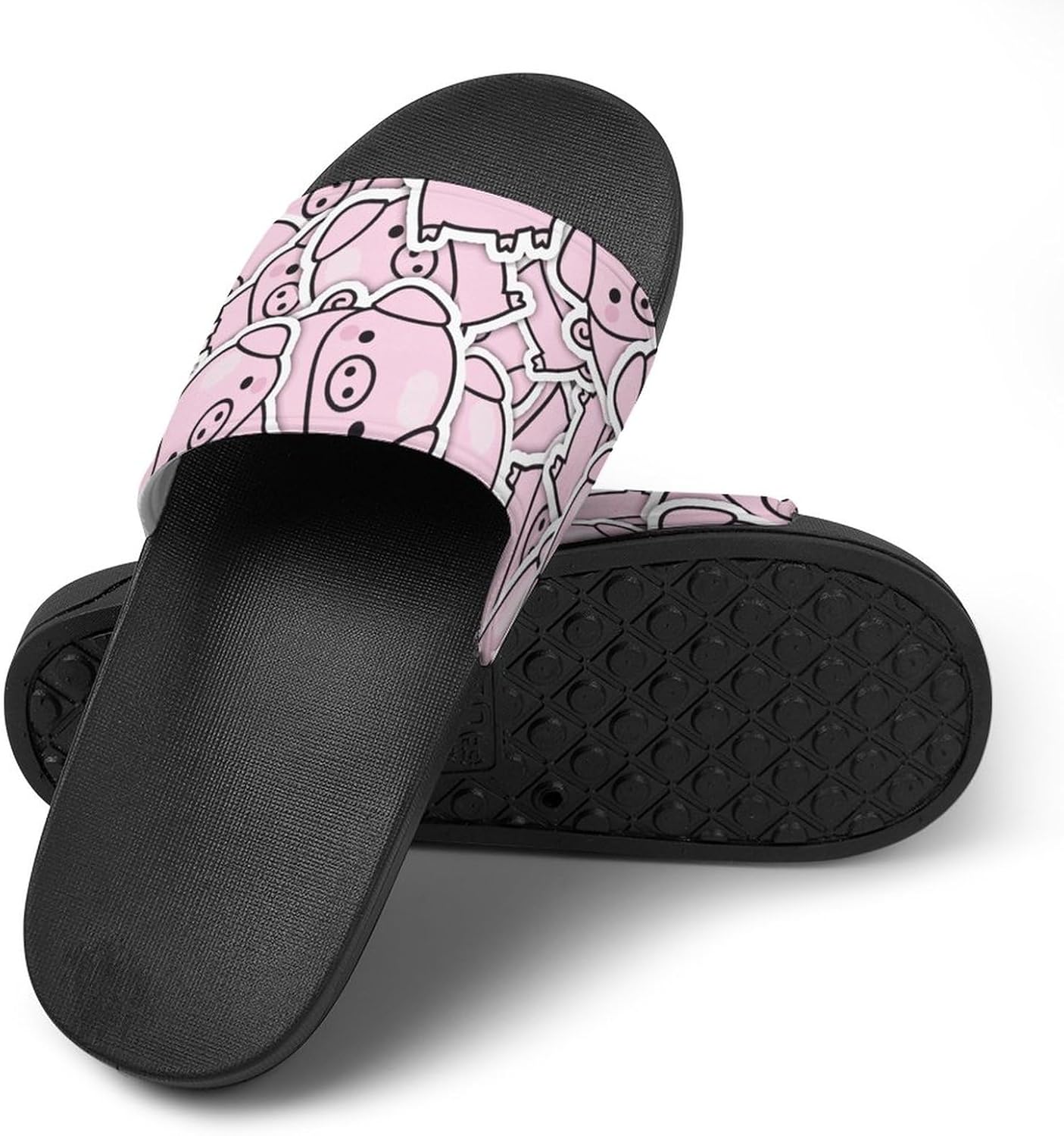 

Противоскользящие тапочки для ванной с милыми принтами коровы, мягкие шлепанцы для душа, удобные шлепки для душа, сандалии для плавания, пляжа, дома, общежития, для улицы, унисекс, для женщин и мужчин Jeireumteor, Funny Piggy Pigs