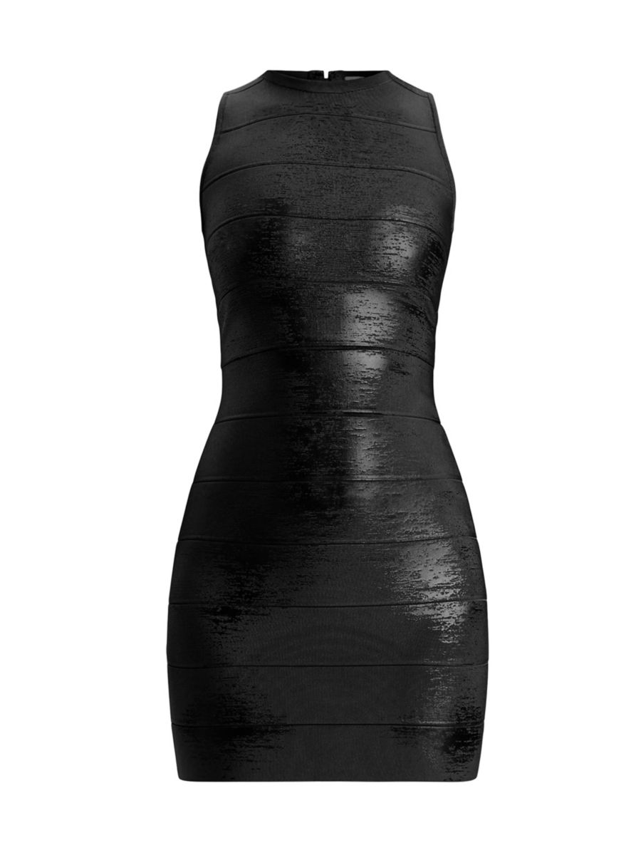 

Мини-платье Quinn Bandage Hervé Léger, цвет Black Foil