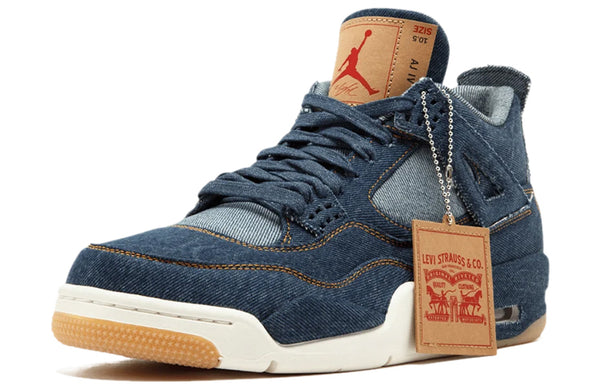 Кроссовки 4 retro x levidenim' Air Jordan, синий — фото 2