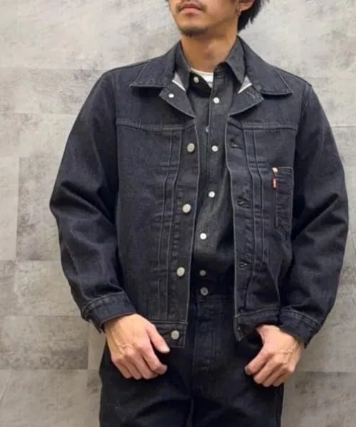 【Levi's】Черная куртка-тракер TYPE I (Монохромный образ / Стильная верхняя одежда / Прекрасно смотрится и с возрастом)