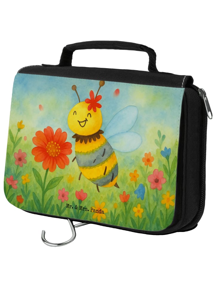 

Mr. & Mrs. Panda Косметичка с изображением пчелы и цветка, без слогана, белого цвета