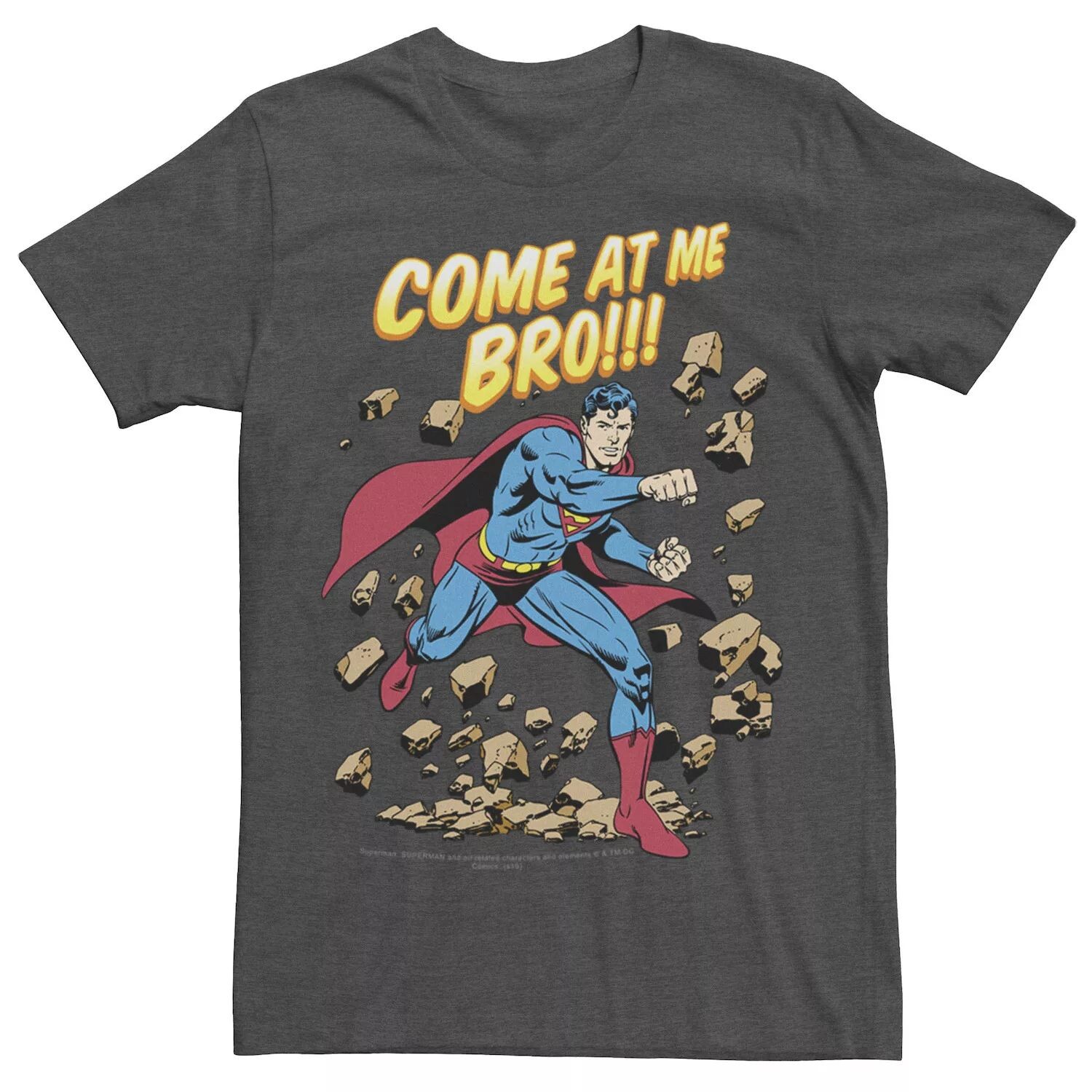 

Мужская футболка с текстовым плакатом DC Comics Superman Come At Me Bro Licensed Character