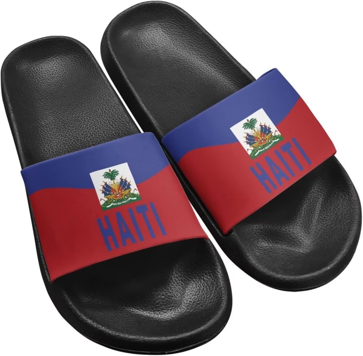 

Hechitok слайды и шлепанцы для женщин и мужчин, бассейновые сандалии Clouds, противоскользящая обувь для ванной и душа, Haiti Flag