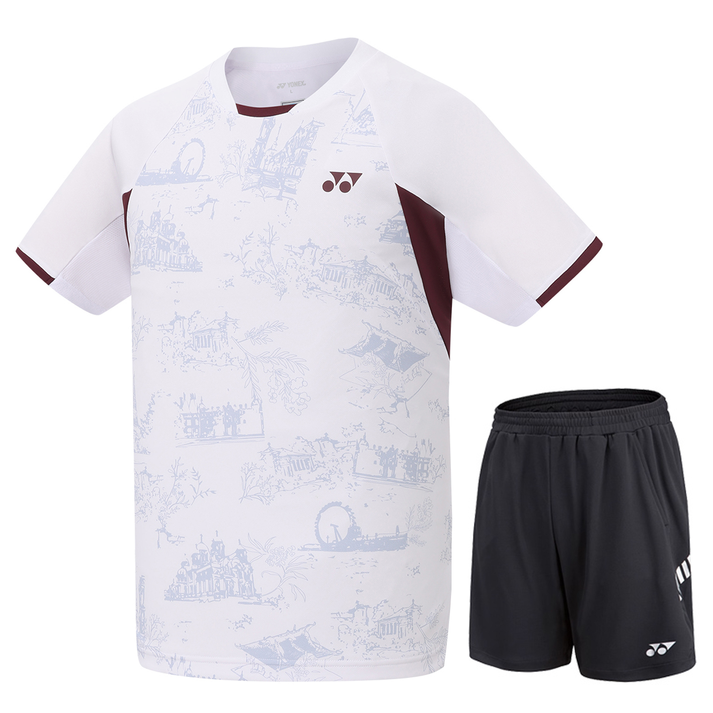 

YONEX Футболка для бадминтона мужская 1102925 white+120061 black