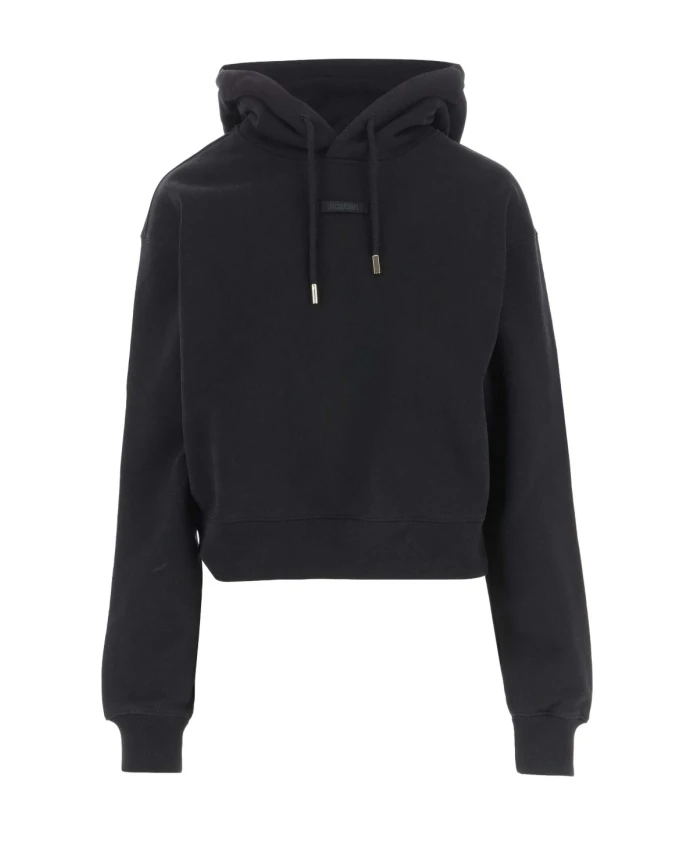 Черная толстовка с капюшоном и завязками Jacquemus, черный