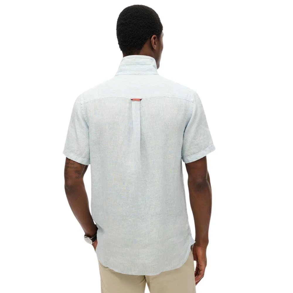 Рубашка с коротким рукавом Superdry Sd Embroidered Vacation Linen, серый — фото 2