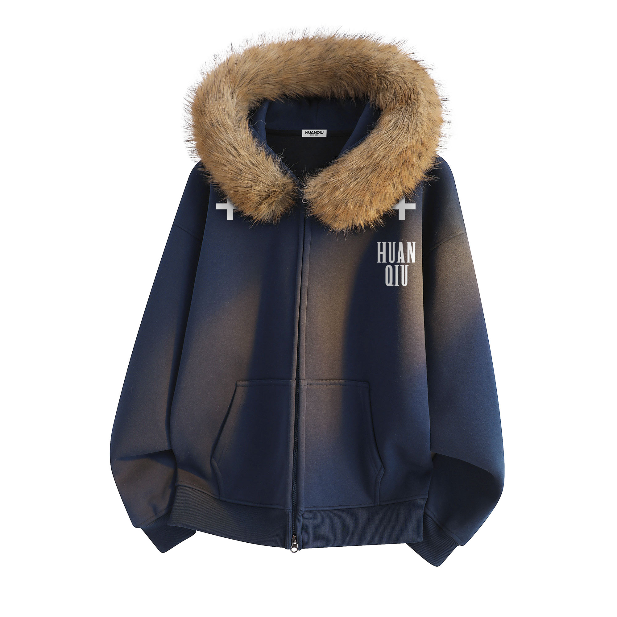 

Толстовка Unisex Hooded Moderate HUANQIU, темно-синий