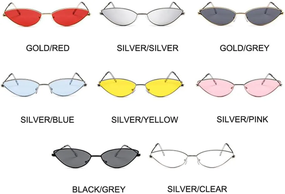 

Солнцезащитные очки UV400 - "кошачий глаз", маленькая оправа, черные, красные, розовые, для женщин и мужчин, для бега и активного отдыха UYPTK, Silver-pink