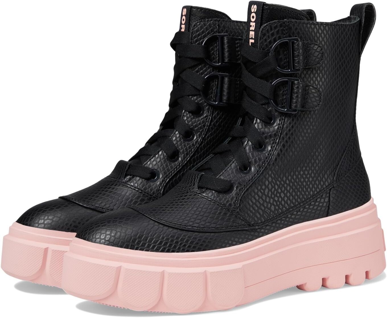 

Ботинки на шнуровке Caribou X Boot Lace Waterproof SOREL, цвет Black/Vintage Pink