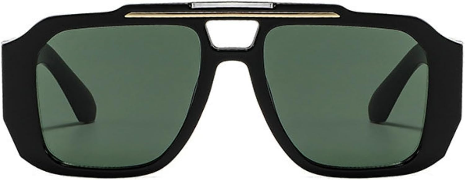 

Willochra Модные большие солнцезащитные очки-пилот для женщин и мужчин, ретро, ​​большие прямоугольные солнцезащитные очки, винтажные черные очки с защитой от УФ-излучения UV400, C2