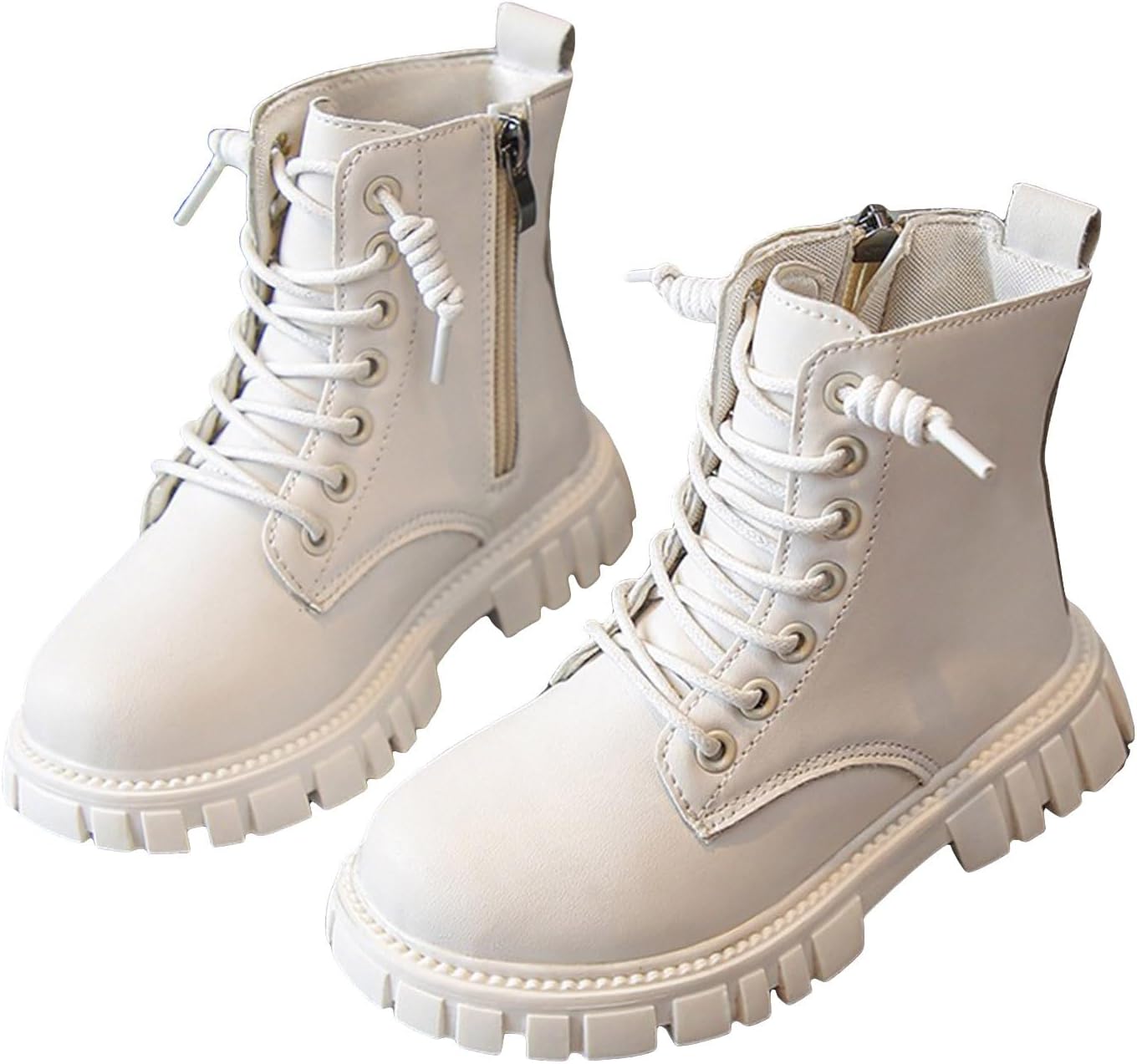 

Ботинки для мальчиков и девочек, боевые ботинки, рабочие ботинки для детей, ботильоны с боковой молнией, шнуровка, осенне-зимние снежные ботинки, походные ботинки для улицы, для малышей/младших детей/старших детей Generic, A-White