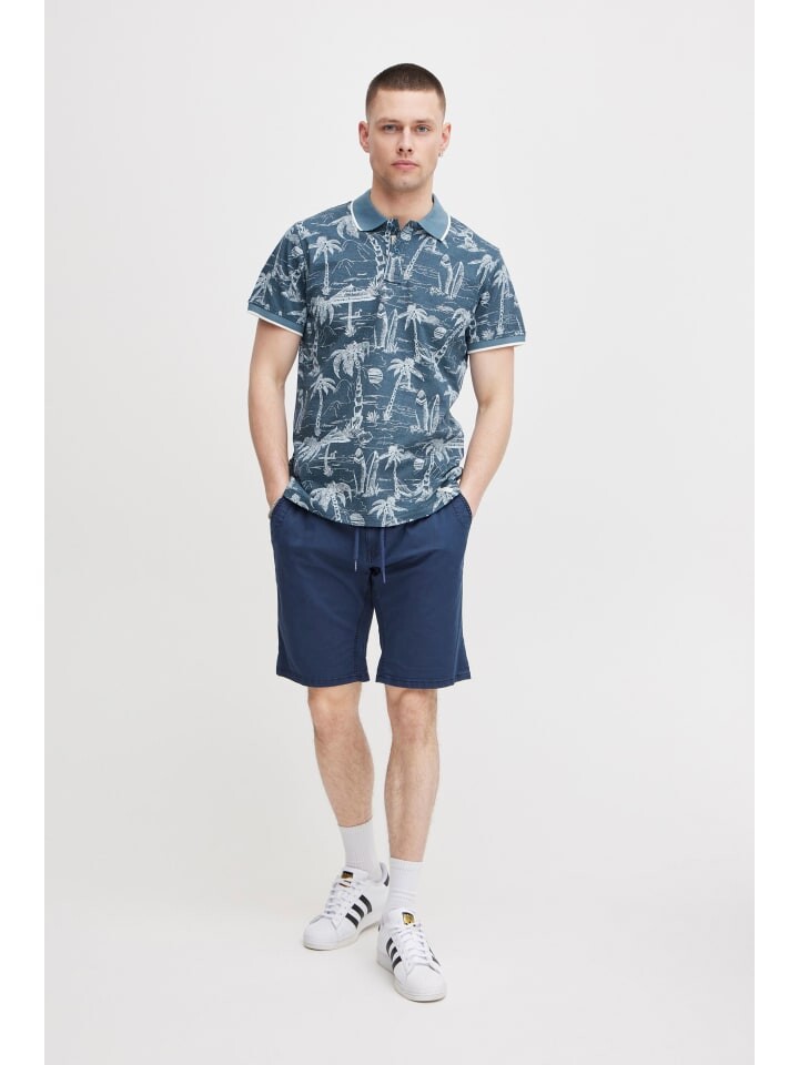 

Поло BLEND Poloshirt BHPolo 20716905 bedrucktes Poloshirt für den Sommer, синий