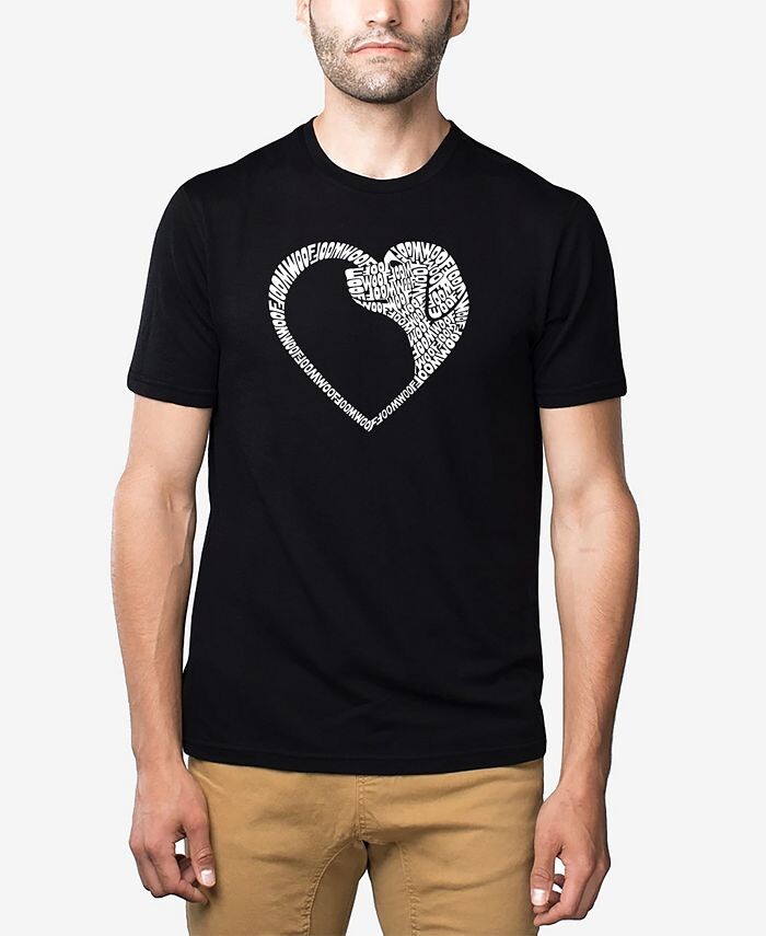 

Мужская футболка Dog Heart Premium Blend Word Art LA Pop Art, черный