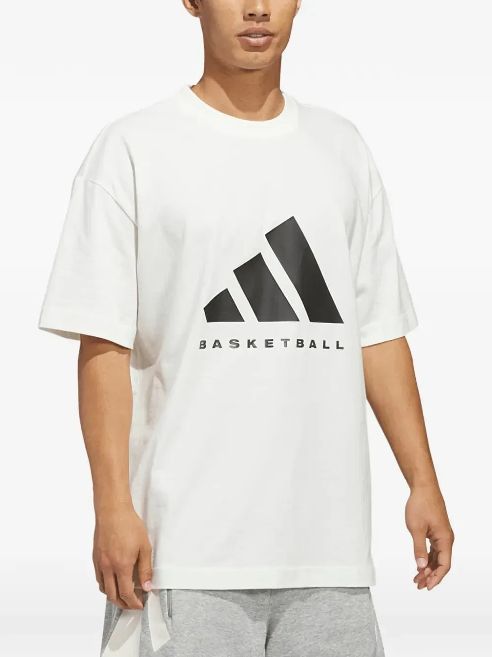 Футболка с логотипом для баскетбола Adidas, белый — фото 4