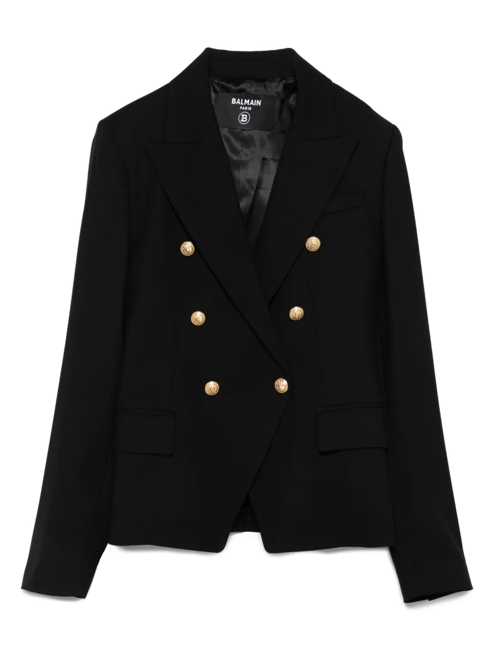 

Двубортный блейзер Balmain Kids, черный