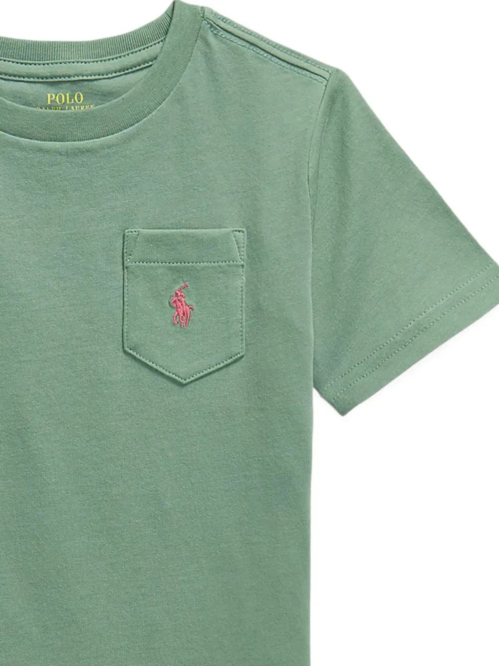 Хлопковая футболка Polo Ralph Lauren Kids, зеленый — фото 4
