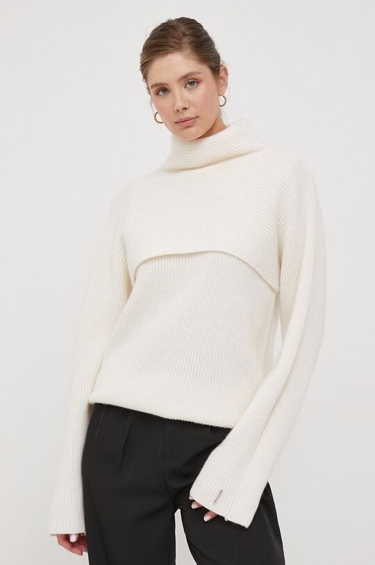 

Шерстяной свитер Calvin Klein, бежевый