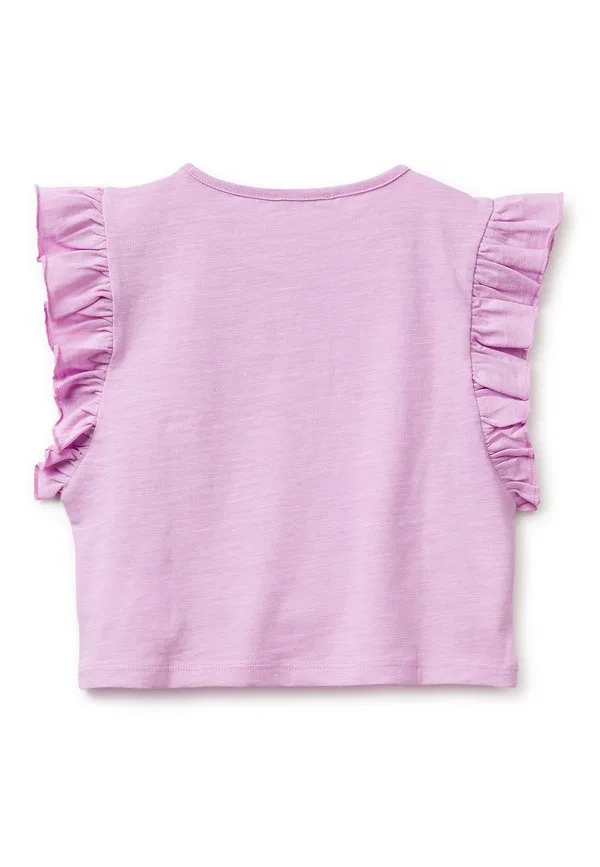 Укороченная футболка с принтом и вышивкой. футболка с принтом United Colors Of Benetton, Pink — фото 2