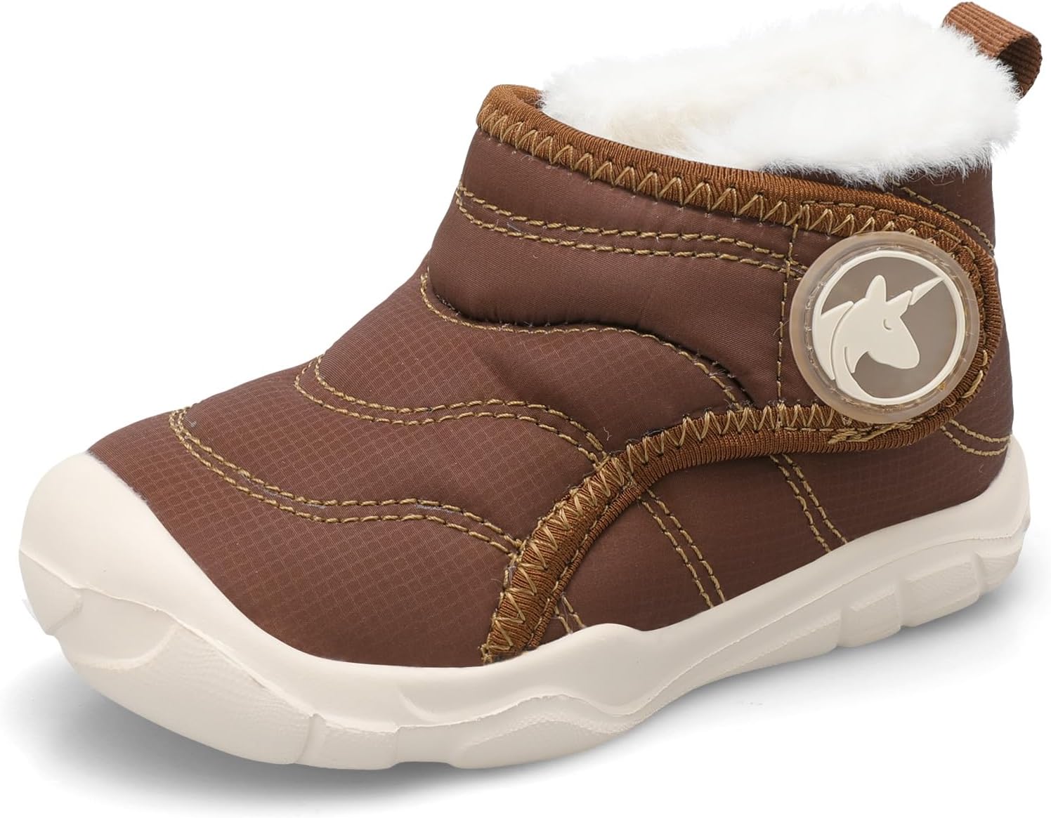 

Зимние ботинки для малышей LeIsfIt для девочек и мальчиков, широкие, теплые с флисовой подкладкой, для дома и улицы, Brown