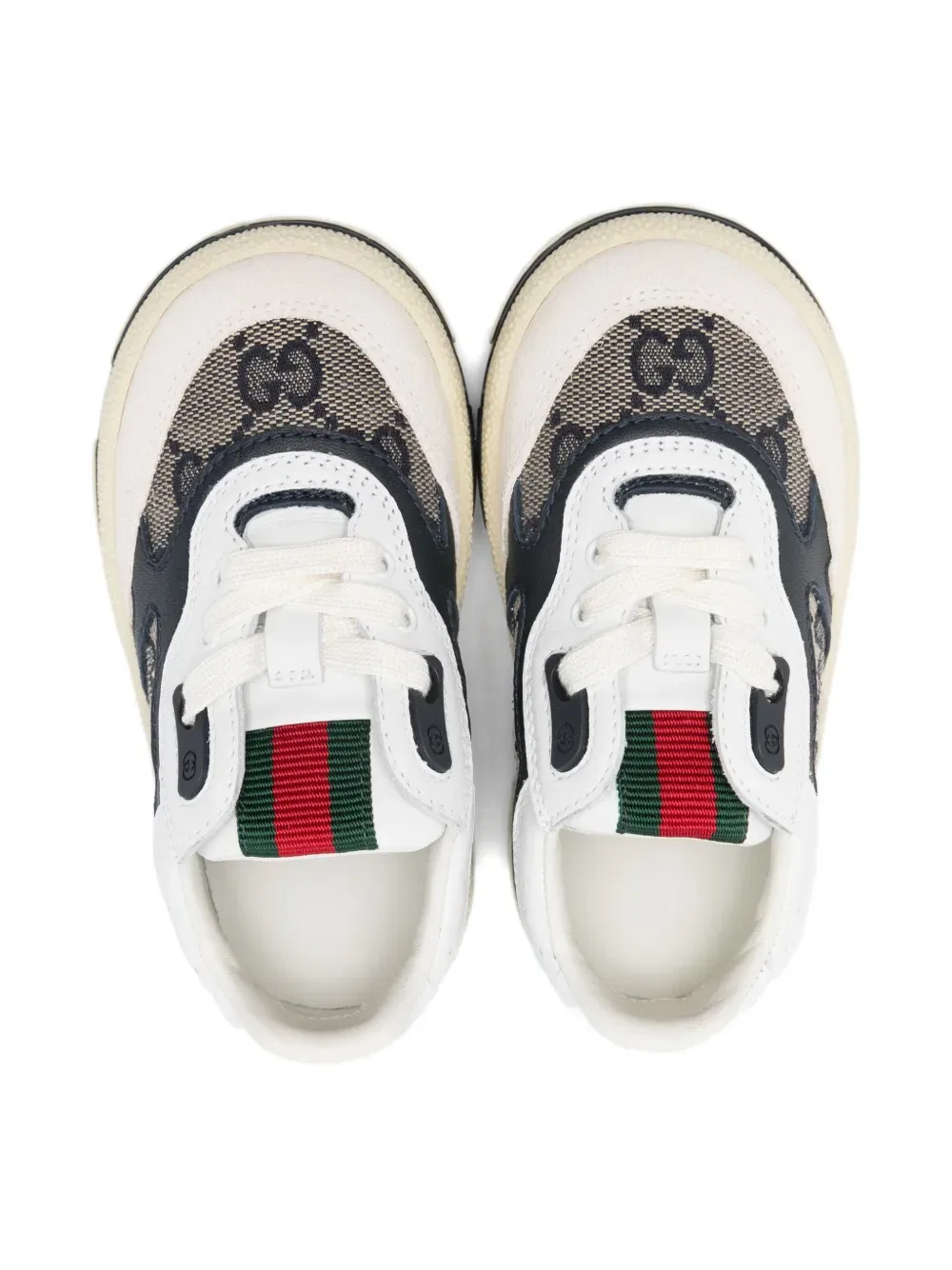 Кроссовки Gucci Kids Re-Web, белые — фото 3