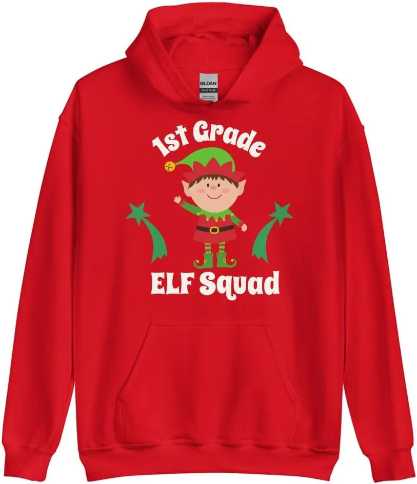 Толстовка с принтом Elf Squad для учителей и учеников Generic, красный