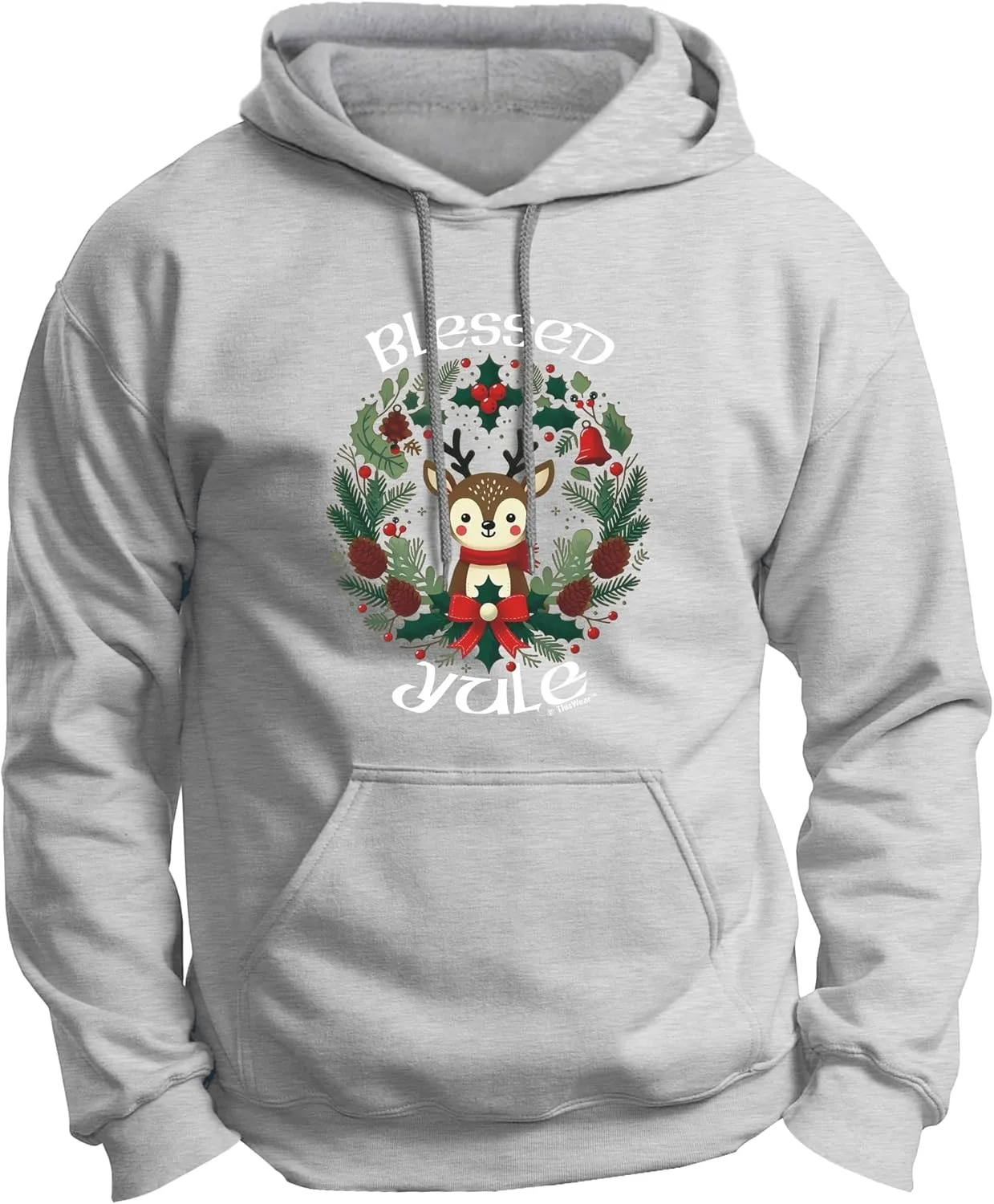 

Благословенный йольский худи с оленями и передним карманом ThisWear