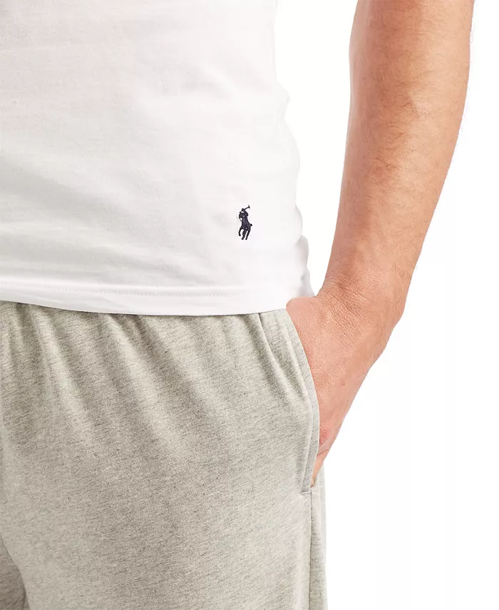 Мужские классические облегающие хлопковые майки-борцовки, 5 штук Polo Ralph Lauren, белый — фото 3