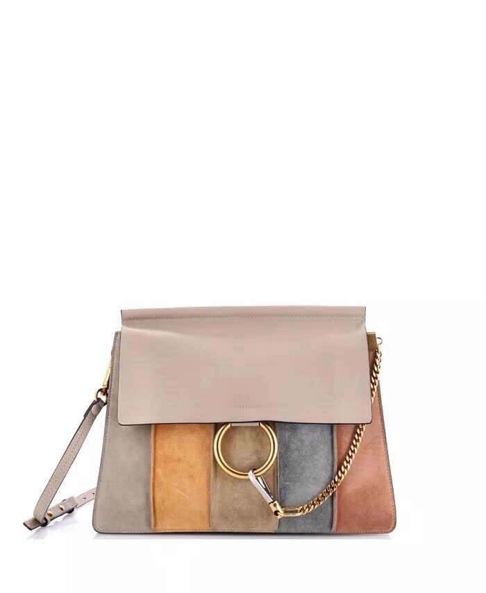 

Средняя сумка через плечо Faye, прошитая замшей и кожей Pre-Owned Chloe, коричневый/бежевый