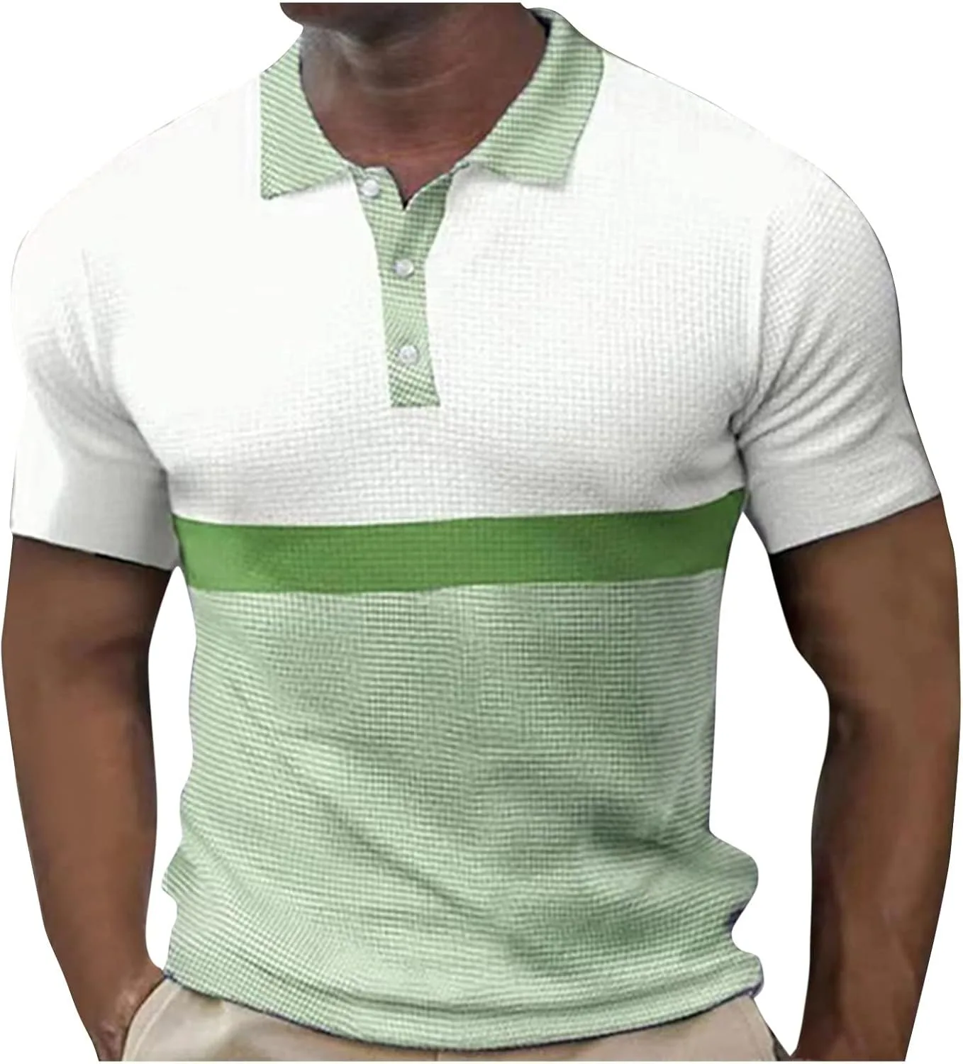 

Ymosrh мужская поло с коротким рукавом Color Block для гольфа, легкая летняя рубашка, S-3XL