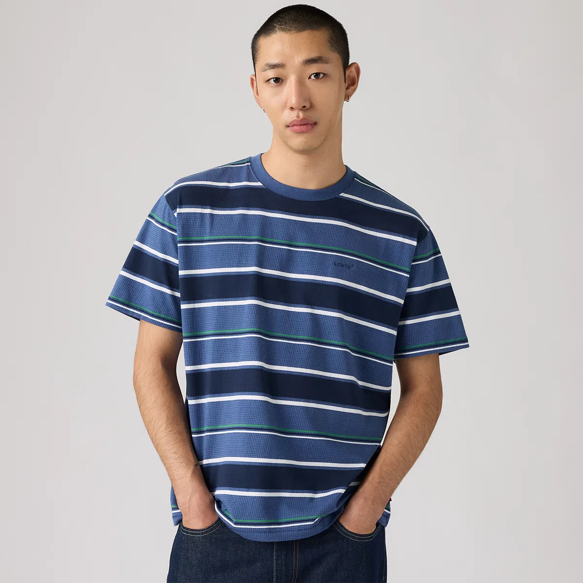 Футболка унисекс Blue Crew Neck Levis — фото 4