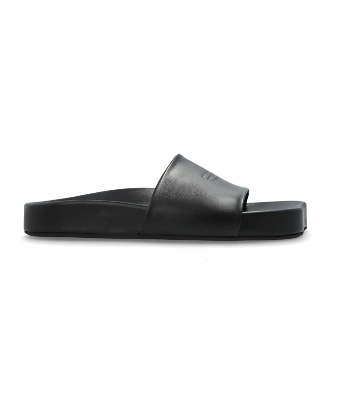 Кожаные тапочки Mm6 Maison Margiela, черный
