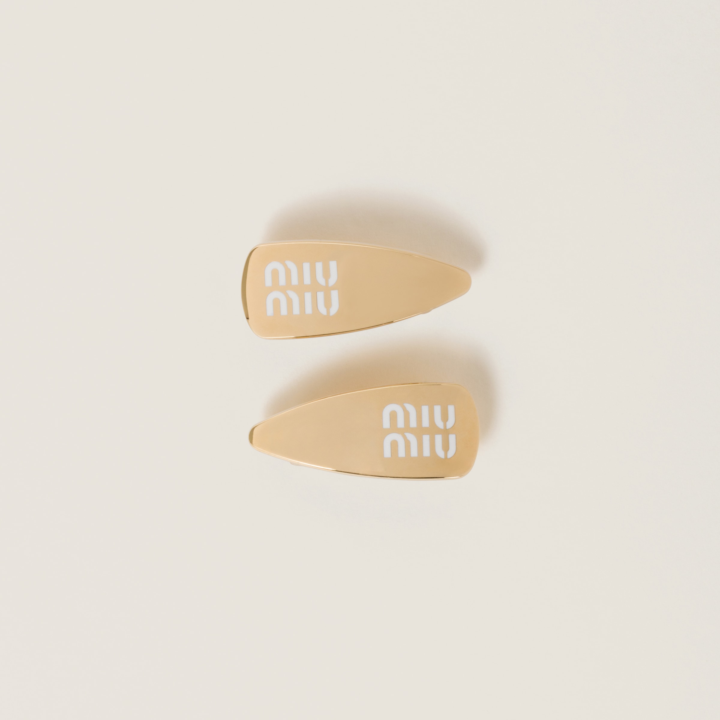 

Металлические заколки для волос с эмалью MIU MIU, белый