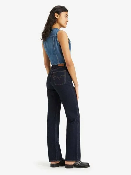 Прямые джинсы RIBCAGE, темно-синего цвета Levi's, Dark Indigo - Flat Finish — фото 4