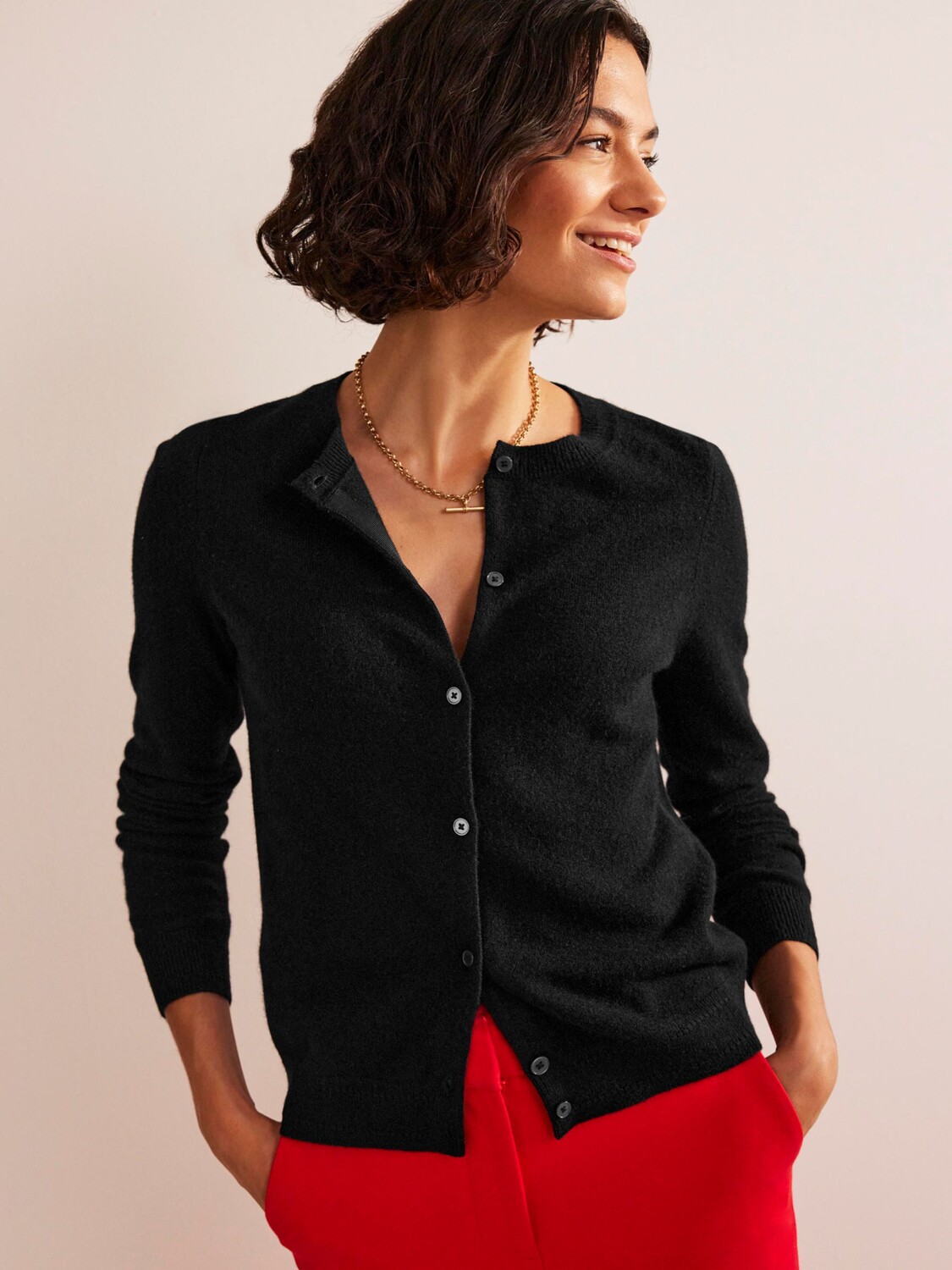 

Кардиган Boden Eva Cashmere Crew, черный