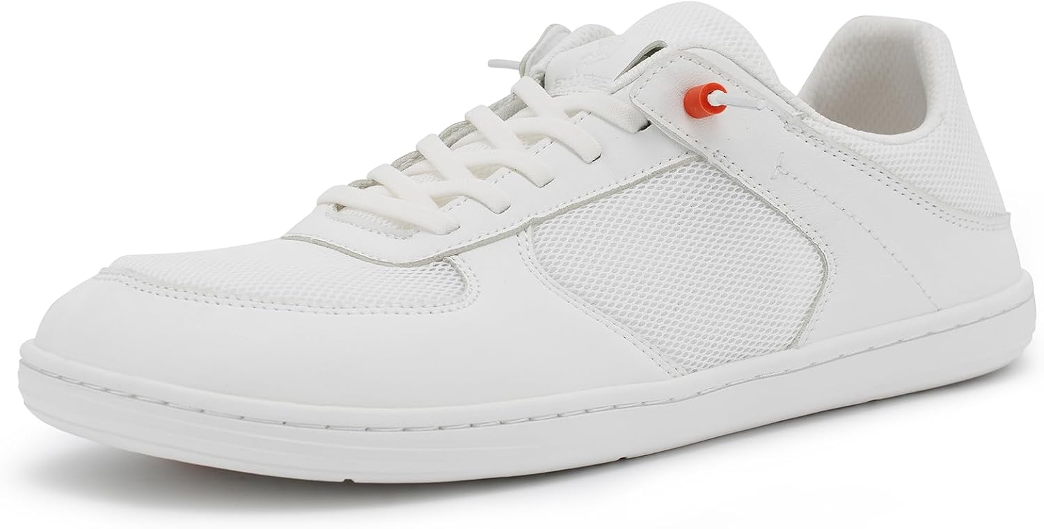 

Мужские туфли Pulltop Barefoot с широкой носовой частью - минималистичные туфли-босоножки, кроссовки без каблука, слайпы для ходьбы, противоскользящие, белый