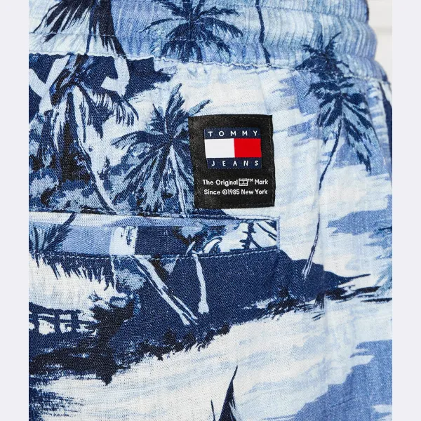 Гавайские шорты прямого кроя с добавлением белья Tommy Hilfiger, синий — фото 4