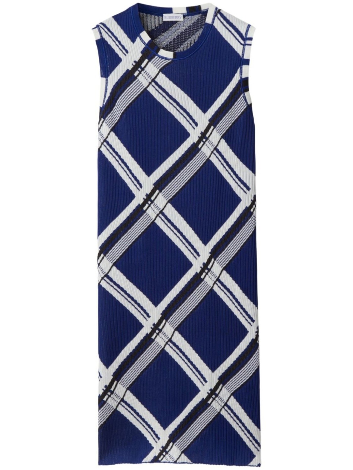 

Шелковое платье в клетку Burberry, синий