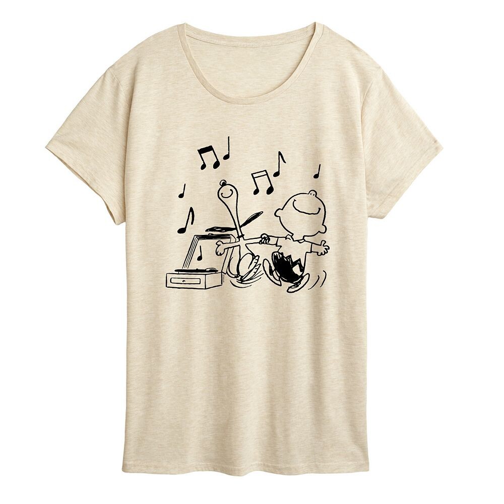 

Женская футболка с рисунком Peanuts Snoopy & Charlie Brown Dancing Licensed Character, бежевый