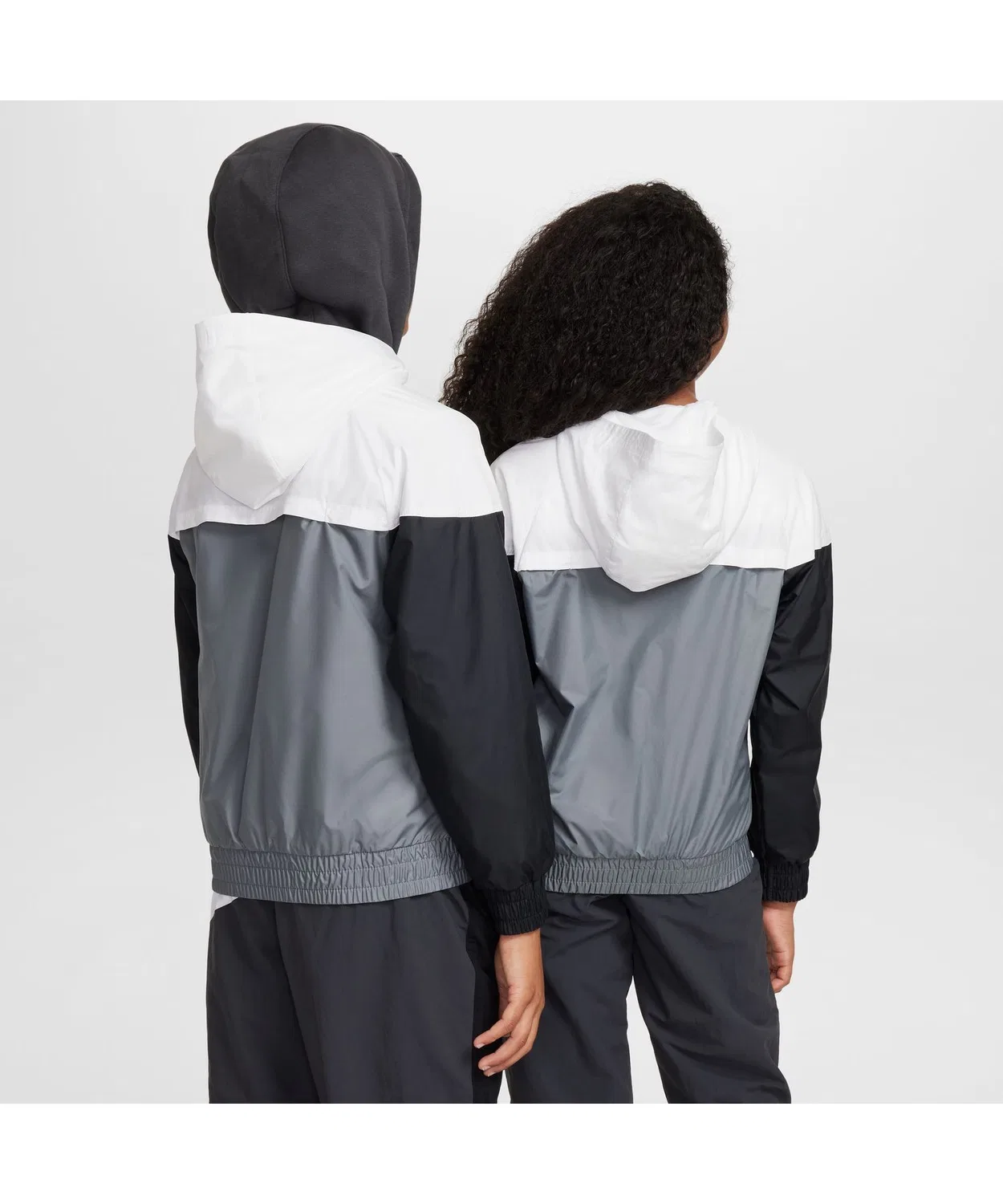 Куртка Nike Sportswear Windrunner флисовая бело-серая — фото 4