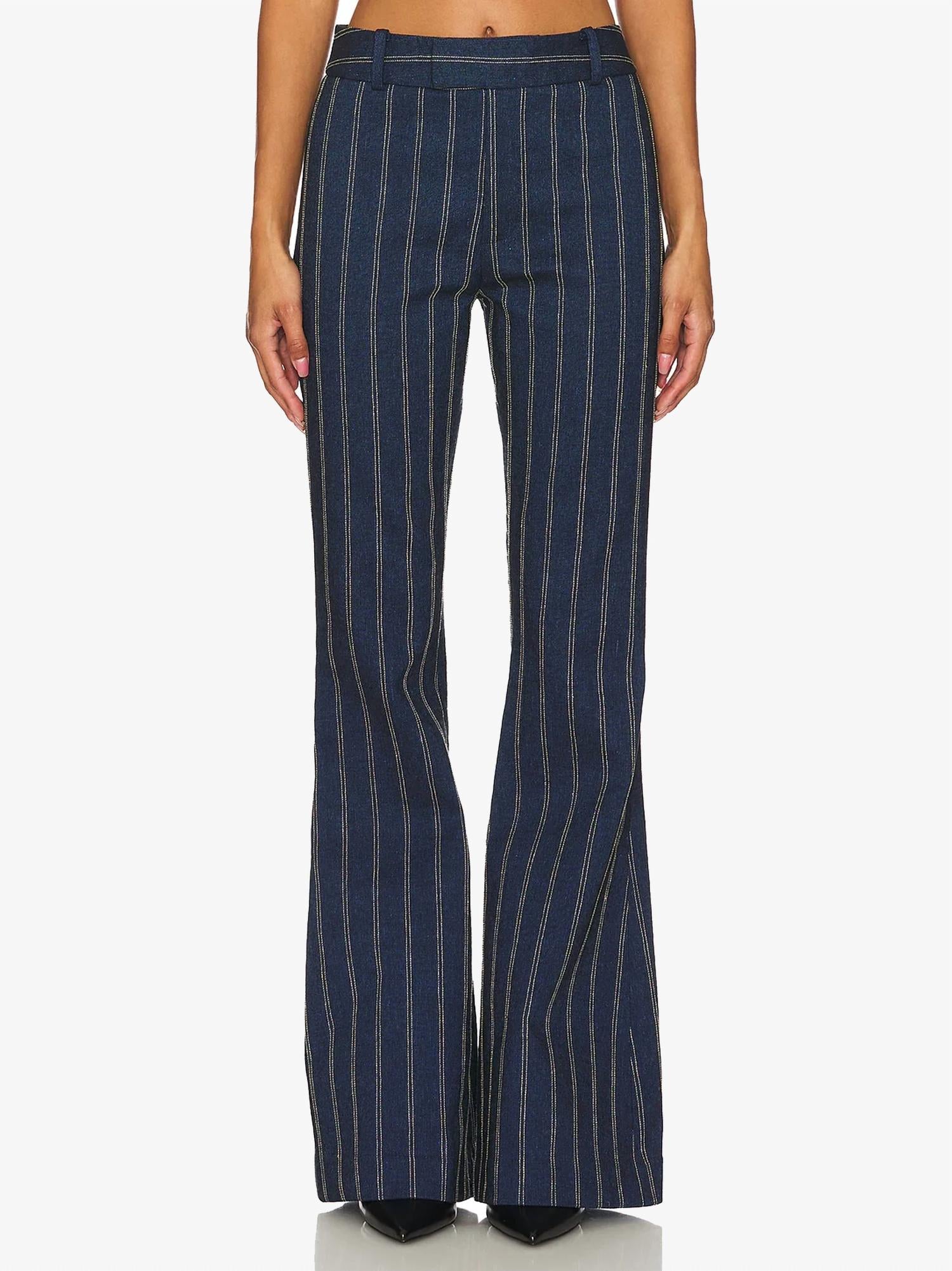 

Брюки Bootcut в полоску цвета индиго Smythe