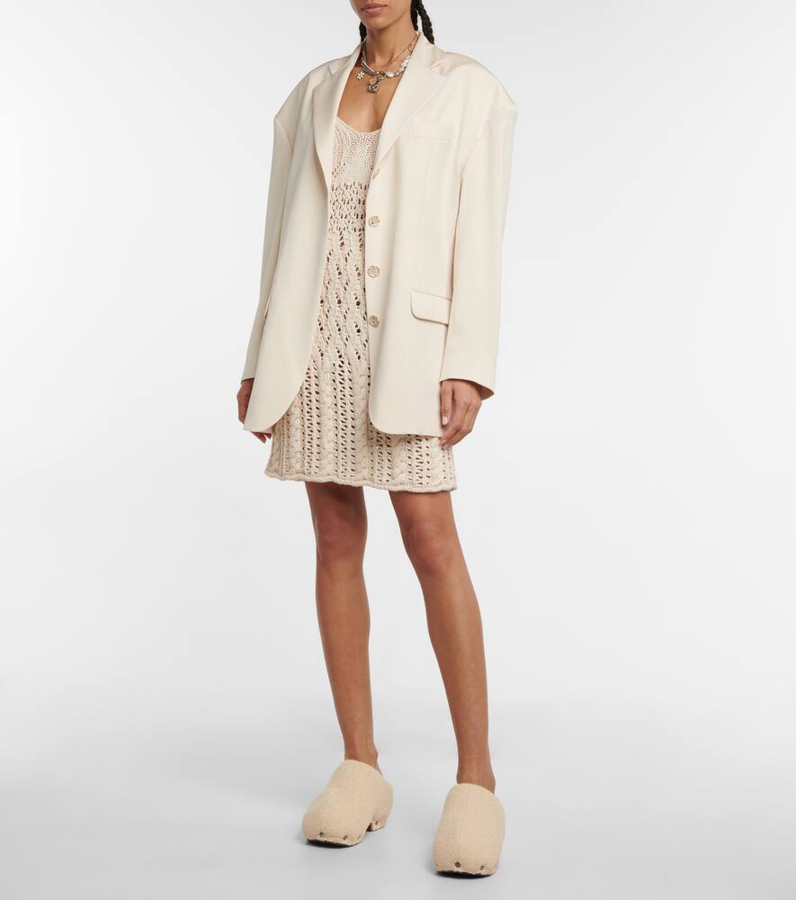 Текстурированные клоги из хлопкового твида Acne Studios, Beige — фото 2